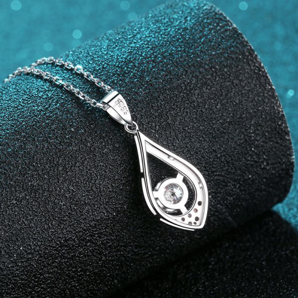 AZ041-X Designer Platinum PT950 Moissanite Necklace for Exquisite Women 0.5ct Dcolor Pendant Jewelry Wedding Sparkling Round Cut Diamond - Image 3