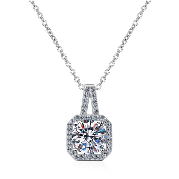 AZ045-X 2 Carat D Moissanite Drop Necklaces 18k Gold Plated Diamond Pendant Original Real 925 Silver Chain Fine Jewelry for Women