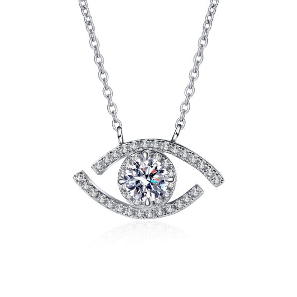 AZ469-X MoisaLuxe Official Store GRA Moissanite Sterling 925 Silver Pendant Necklace Clavicle Chain Evil's Eye Demon Jewelry Gift