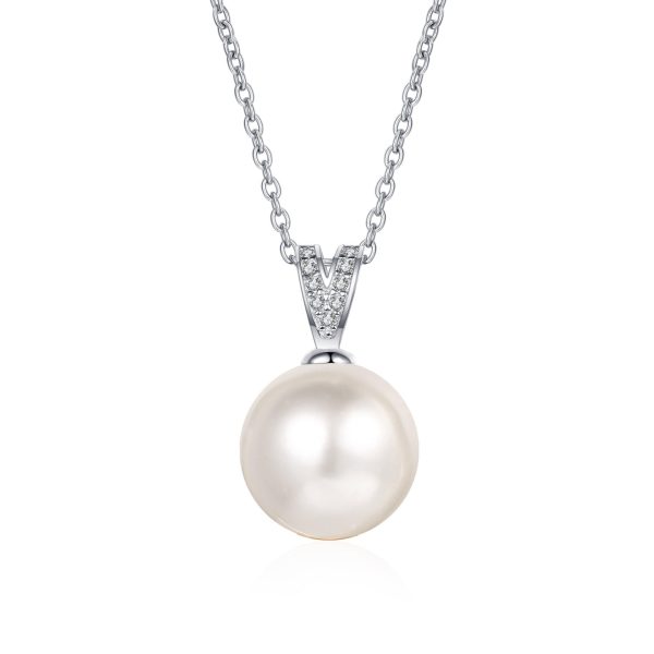 AZ518-X S925 Sterling Silver Collarbone Chain for Women 10mm Flawless Freshwater Pearl Moissanite Necklace for Women