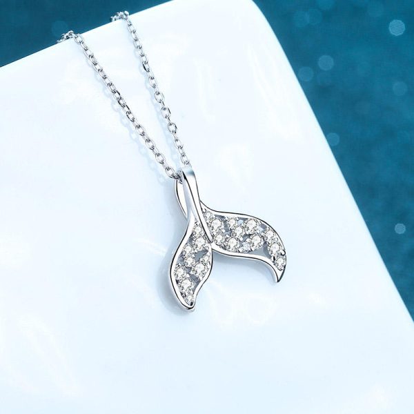 AZ551-X Nabest Elegant Women 925 Sterling Silver VVS Moissanite Necklaces Promise Bride Fish Tail Mermaid Pendant Chokers Jewelry - Image 3