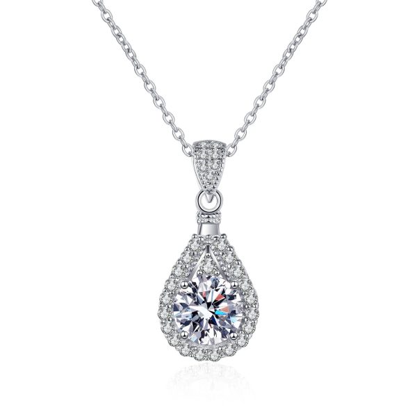 AZ669-X Fashion Trendy Luxury Classic Moissanite Diamond-set Waterdrop Necklace Women 925 Silver Party Charms Jewelry Gift