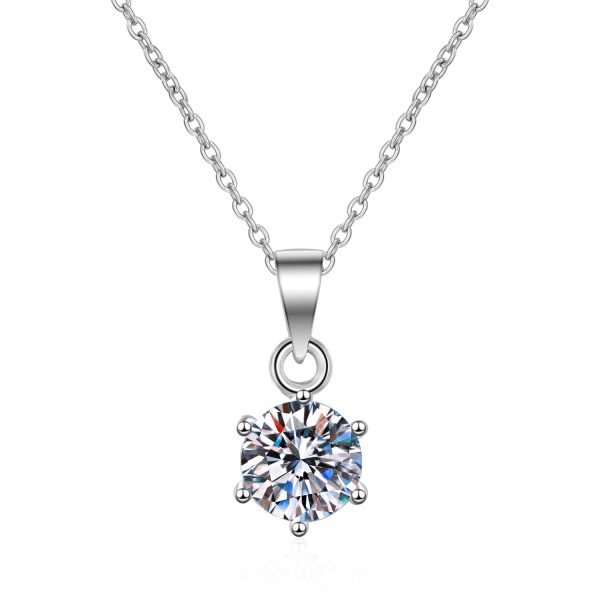AZ078-X 0.5-5CT D Color Moissanite Pendant for Women 925 Sterling Silver Necklace with Certificate of Authenticity