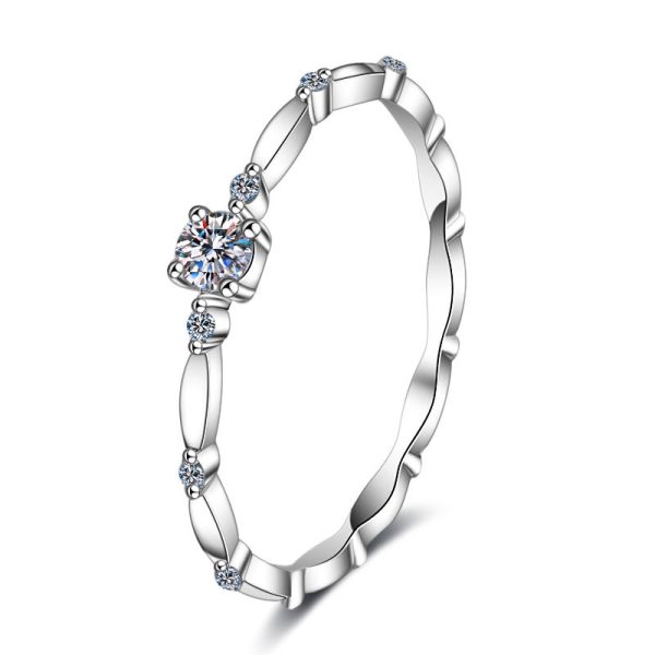 AZ136-J 925 Sterling Silver Rings For Women Original Crown Heart Wishbone Engagement Wedding Rose Gold Crystal Ring Luxury Jewelry R3599