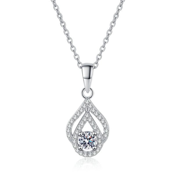 AZ716-X Fashion Trendy Luxury Classic Moissanite Hollow Waterdrop Necklaces For Women 925 Silver Party Charms Jewelry Gift