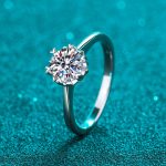 AZ207-J  2mm D Color Moissanite Ring s925 Sterling Sliver Plated 18k White Gold Eternity Band Wedding Engagement Rings For Women - Image 3