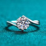 AZ208-J 925 Sterling Silver 1-2 Carat Moissanite Two Tone Flower Ring Temperament Fashion Lady Gorgeous Man Proposal Engagement Marriage - Image 3