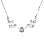 AZ323-X MoisaLuxe Official Store GRA Moissanite Plata Sterling 925 Silver Pendant Necklace Deer Antlers Clavicle Chain Jewelry Gift