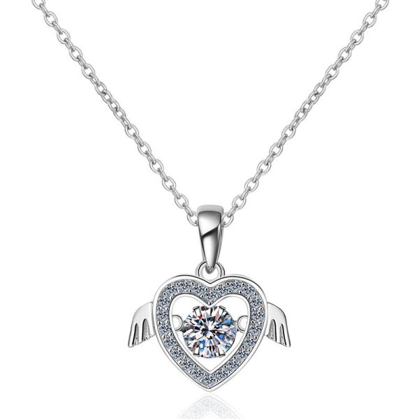 AZ107-X Fashion luxury Trend Classic 0.5ct Advertising Nimble Angle Heart Necklace For Women 925 Silver Party Charm Jewelry