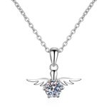 AZ125-X 18K Gold  Angel Necklace Women's pt950 Platinum Inlaid Moissanite Diamond Pendant Fashion Clavicle Chain Gift