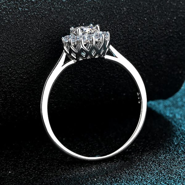 AZ010-J  1ct  Moissanite Rings For Women D Color VVS Luxury Flower Shape Bridal Female Engagement Wedding Jewerly Size5-9 - Image 3