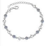 AZ111-S  3.5ct GBA Certified S925 Pure Silver Plated PT950 Gold Heart-to-Heart Moissanite Bracelet Noble Luxury Jewelry for Women Gift