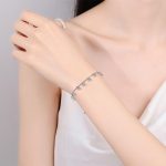 AZ729-S 3.9ct GBA Certified S925 Pure Silver Plated PT950 Gold Moissanite Bracelet Tassel Four Claw Minimalist Luxury Elegant Jewelry - Image 2