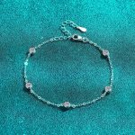 AZ896-S Daughter Platinum PT950 Bracelets Women Birthday Gift Moissanite Diamond 0.5ct Luxury Chain Valentine's Day Girl Fine Jewelry - Image 3