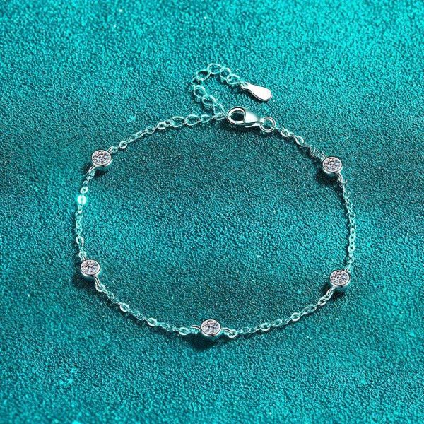 AZ896-S Daughter Platinum PT950 Bracelets Women Birthday Gift Moissanite Diamond 0.5ct Luxury Chain Valentine's Day Girl Fine Jewelry - Image 3