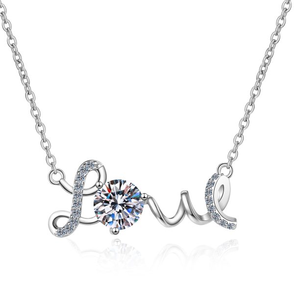 AZ174-X Platinum PT950 18K White Gold 1ct Moissanite Necklace Pendant Love for Women Timeless Wedding Jewelry