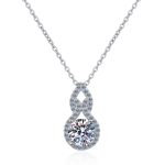 AZ186-X Platinum PT950 18K White Gold 1ct Moissanite Necklaces Pendant for Women Luxury Gift Packaging Jewelry