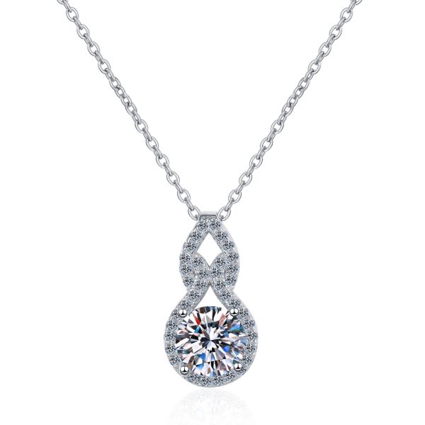 AZ186-X Platinum PT950 18K White Gold 1ct Moissanite Necklaces Pendant for Women Luxury Gift Packaging Jewelry