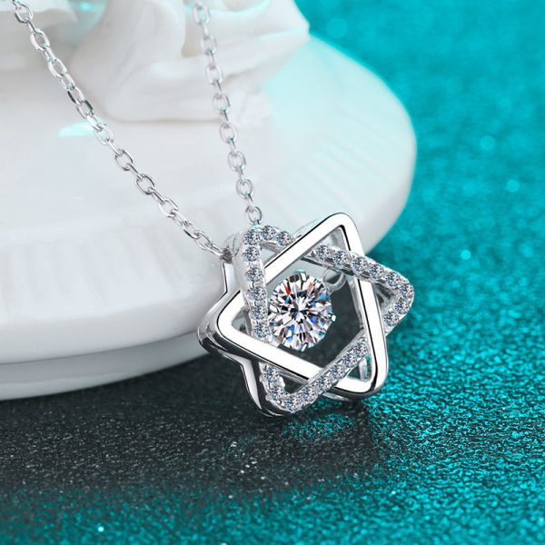 AZ213-X 14K White Gold Real GRA Moissanite Necklace For Women 925 Sterling Silver 0.5ct Lab Diamond Necklace Fine Jewelry - Image 4