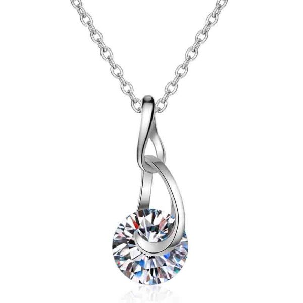 AZ038-X 2KL Fashion Luxury Trendy Classic 2ct Moissanite Waterdrop Necklace For Women s925 Silver Party Charms Jewelry Gift