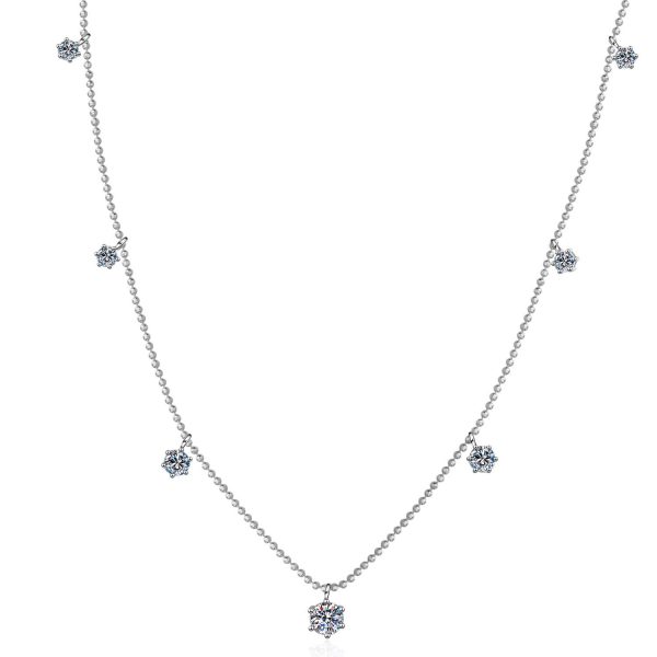 AZ054-X Fashion Trendy Luxury Fine Classic 3,2 Ct Moissanite Babysbreath Necklace For Women 925 Silver Party Charm Jewelry