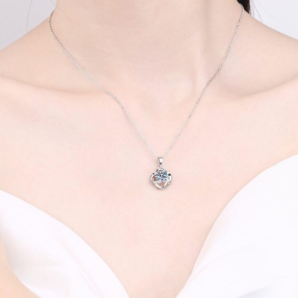 AZ460-X 18K White Gold Platinum PT950 1ct Moissanite Pendants Necklace for Women Jewelry Lightweight Everyday Pendant - Image 2