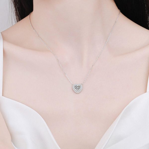 AZ649-X 18K White Gold Platinum PT950 1ct Moissanite Pendant for Women Necklace Semi-Customizable Design Jewelry - Image 2