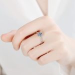 AZ148-J Never Fade Luxury Classic 18K White Gold Color Ring Solitaire 1 Carat Zirconia Diamant Wedding Band Women Jewelry Accessories - Image 2