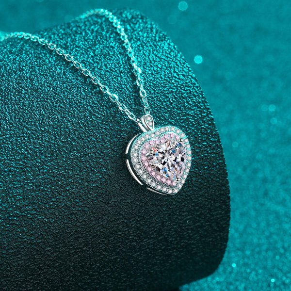AZ808-X Fashion Trend Luxury Classic Moissanite Diamond-set Fine Heart Necklace Women 925 Silver Party Charms Jewelry Gift - Image 4