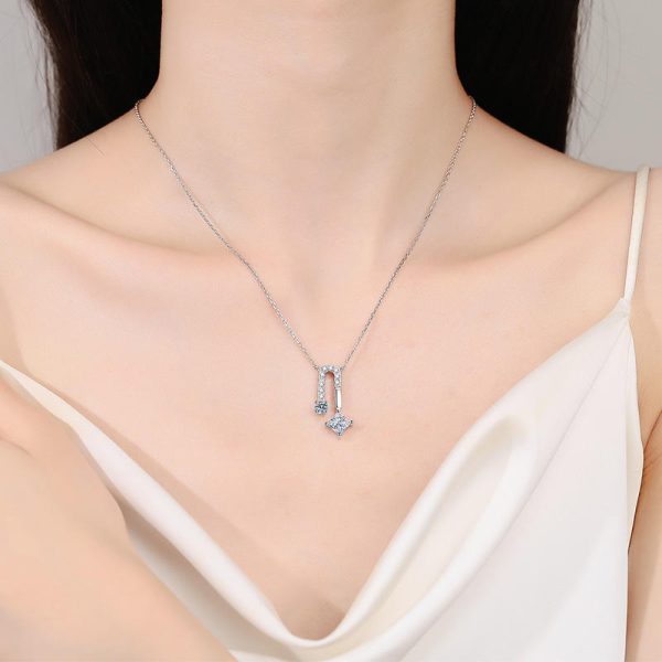 AZ929-X Platinum PT950 18K White Gold 1.3ct Moissanite Necklace Pendants for Women Hypoallergenic Luxury Jewelry - Image 2