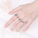 AZ240-J Moissanite Decor S925 Sterling Silver Ring for Women Fireworks Snowflake Shaped Exquisite Ring Jewelry for Women - Image 2