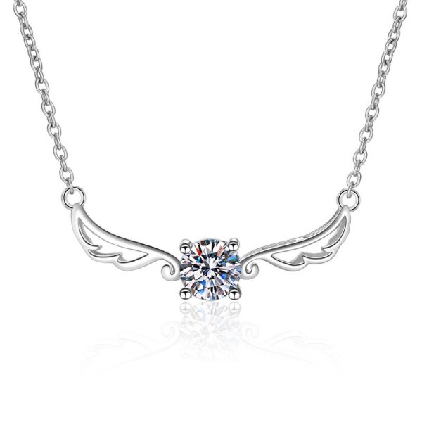 AZ089-X 18K White Gold Platinum PT950 0.5ct Moissanite Pendant Necklaces for Women Jewelry Custom Engraving Option