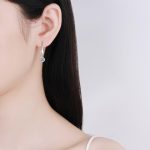 AZ428-E 925 silver moissanite earrings fashionable flower style shining gorgeous jewelry gift suitable for wedding mother's day - Image 2