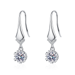 AZ428-E 925 silver moissanite earrings fashionable flower style shining gorgeous jewelry gift suitable for wedding mother's day