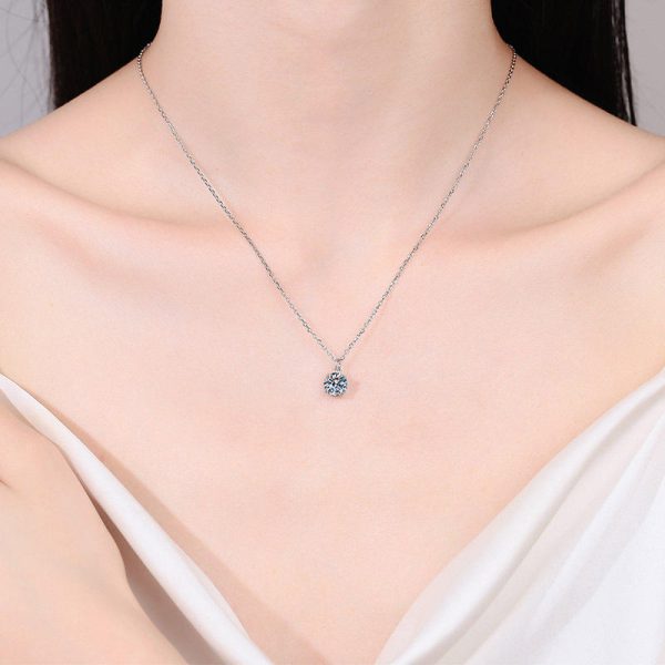 AZ875-X Fashion Trend Luxury Classic Moissanite Diamond-set 1ct Simple Necklace Women 925 Silver Party Charms Jewelry Gift - Image 2