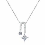 AZ929-X Platinum PT950 18K White Gold 1.3ct Moissanite Necklace Pendants for Women Hypoallergenic Luxury Jewelry