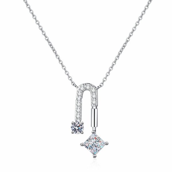 AZ929-X Platinum PT950 18K White Gold 1.3ct Moissanite Necklace Pendants for Women Hypoallergenic Luxury Jewelry