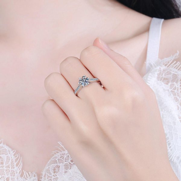 AZ244-J Luxury 18K White Gold Ring for Women Alien Princess Square 1 Carat Four-prong Moissanite Rings Platinum Pt950 Fine Jewelry - Image 2