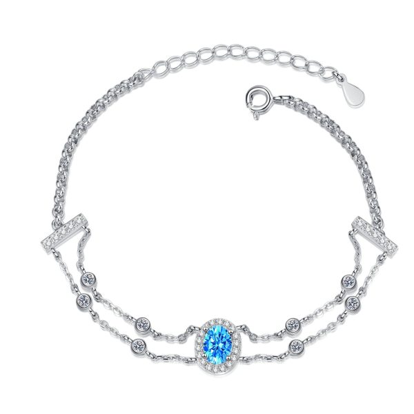 AZ920-S Luxury 1ct Moissanite Bracelet 18k White Gold & Platinum PT950 Shimmering Stylish Women's Wedding Fine Jewelry Sparkling Gift