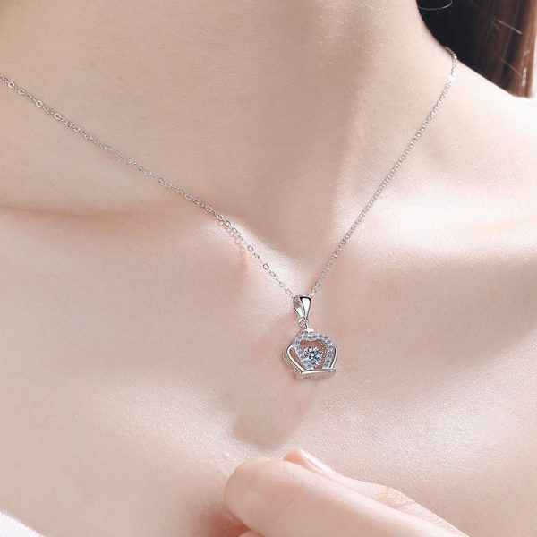 AZ027-X Luxury Platinum PT950 18K White Gold 0.5ct Moissanite Necklace for Women Pendant AAA+ Moissanite Quality Jewelry - Image 2