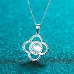 AZ221-X Fashion Trend Luxury Classic Moissanite Diamond-set 1ct Flower Necklace Women 925 Silver Party Charms Jewelry Gift - Image 3