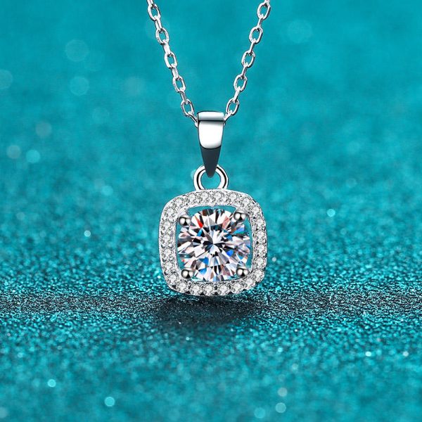AZ427-X D VVS1 Moissanite Pandent Necklace for Women Sparkling Wedding Jewelry with GRA 925 Sterling Sliver Plated 18k Necklace - Image 3