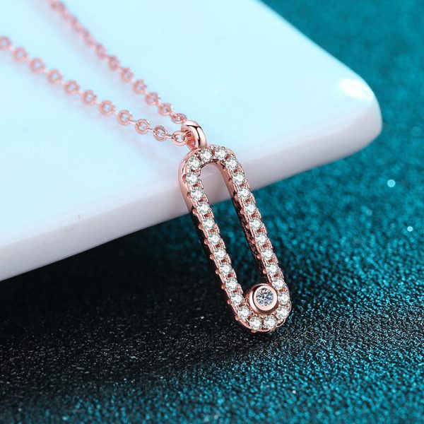 AZ438-X Platinum PT950 18K White Gold 0.28ct Moissanite Pendant for Women Luxury Celtic Knot Fine Jewelry - Image 3