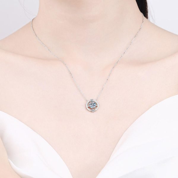 AZ443-X Designer Platinum Pt950 Necklace for Women Simple 1/2CT Moissanite Diamond Luxury Pendant Brilliant Birthday Gift Fine Jewelry - Image 2