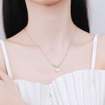 AZ519-X The same 925 sterling silver women diamond pearl necklace moissanite engagement simple necklace manufacturers customized - Image 2