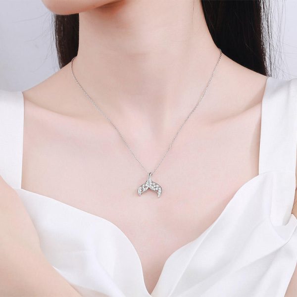 AZ551-X Nabest Elegant Women 925 Sterling Silver VVS Moissanite Necklaces Promise Bride Fish Tail Mermaid Pendant Chokers Jewelry - Image 2