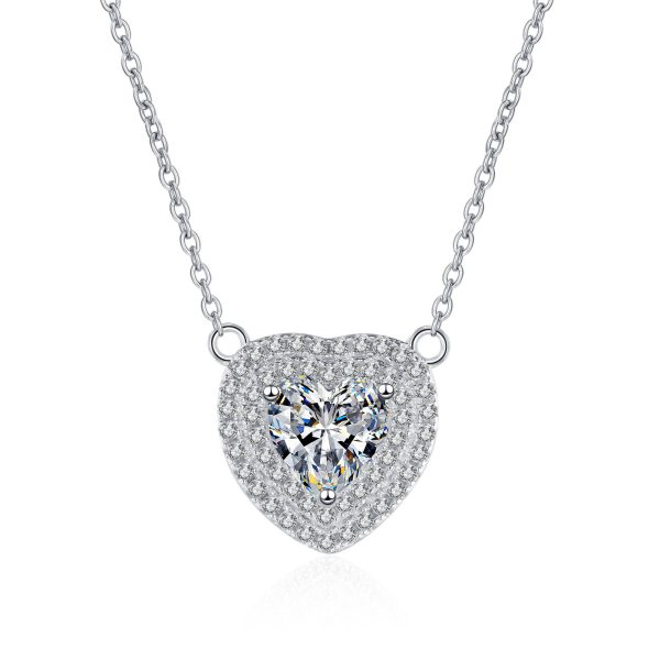 AZ649-X 18K White Gold Platinum PT950 1ct Moissanite Pendant for Women Necklace Semi-Customizable Design Jewelry