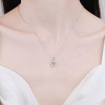 AZ652-X Lovers Heart 3ct Simulated Diamond Pendant Real 925 Sterling Silver Charm Party Wedding Pendants Necklace For Women Jewelry - Image 2