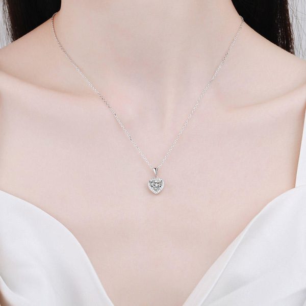 AZ652-X Lovers Heart 3ct Simulated Diamond Pendant Real 925 Sterling Silver Charm Party Wedding Pendants Necklace For Women Jewelry - Image 2