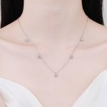 AZ690-X  Moissanite Necklaces for Women 0.5ct Round Lab Diamond GRA s925 Sterling Silver 18k Dainty Daily Necklace Jewelry Gift - Image 2